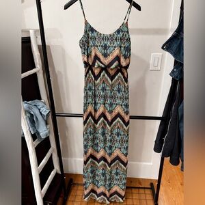American Rag Chevron Maxi Dress in Blue and Orange